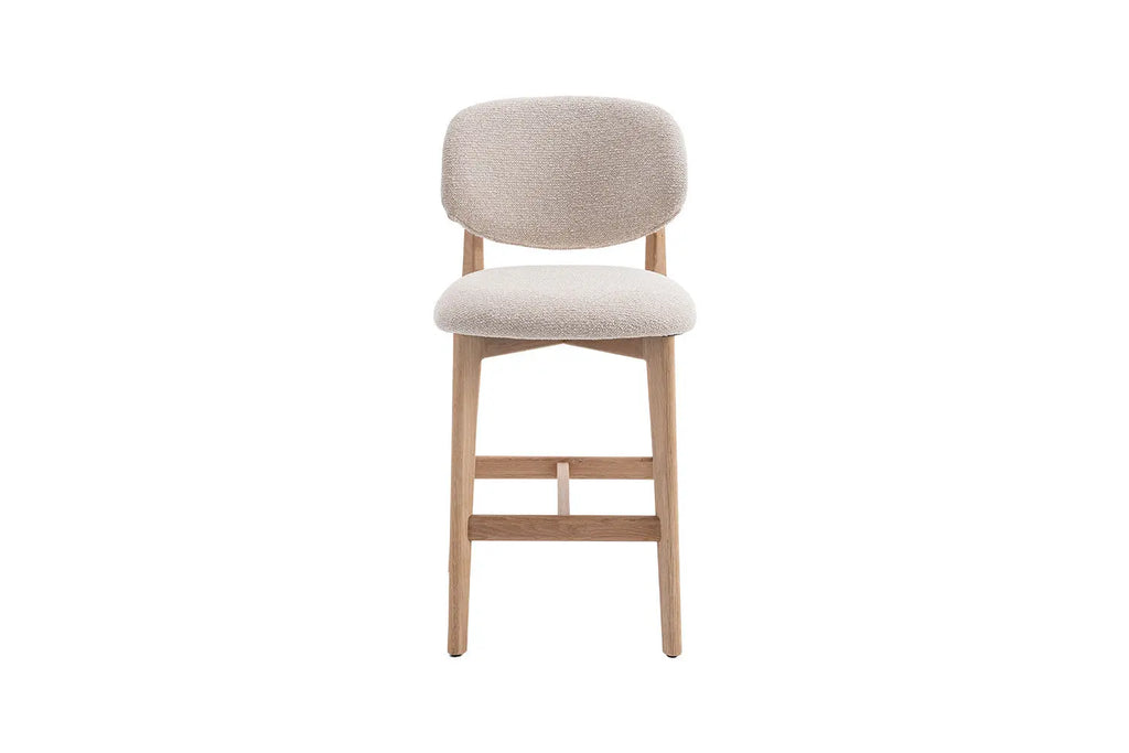 Chaise de bar KAYA Chêne naturel et Beige – chêne massif | TIKAYLA