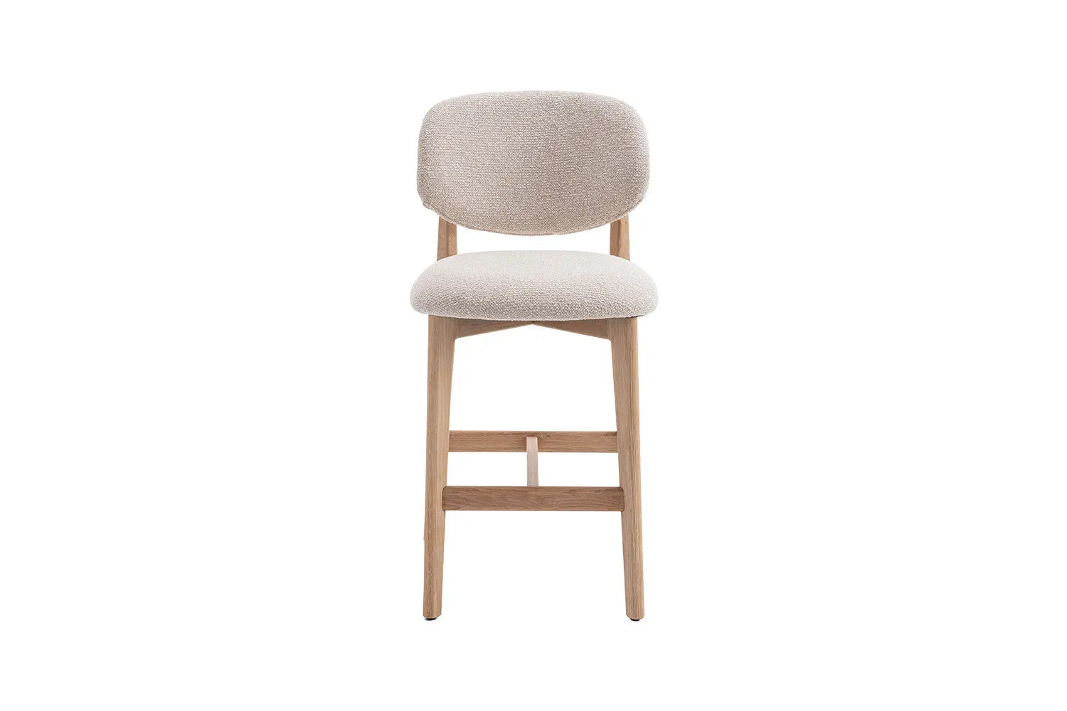 Chaise de bar KAYA Chêne naturel et Beige – chêne massif | TIKAYLA