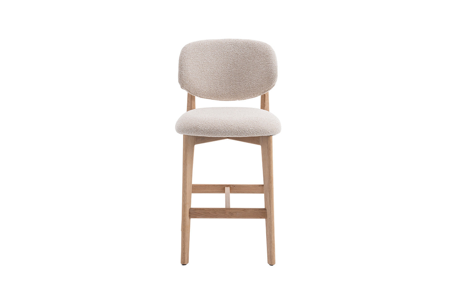 Chaise de bar KAYA Chêne naturel et Beige – chêne massif | TIKAYLA