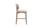 Chaise de bar KAYA Chêne naturel et Beige – chêne massif | TIKAYLA