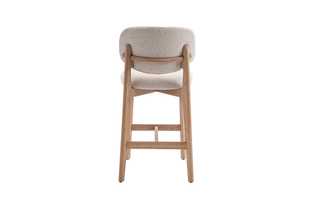 Chaise de bar KAYA Chêne naturel et Beige – chêne massif | TIKAYLA