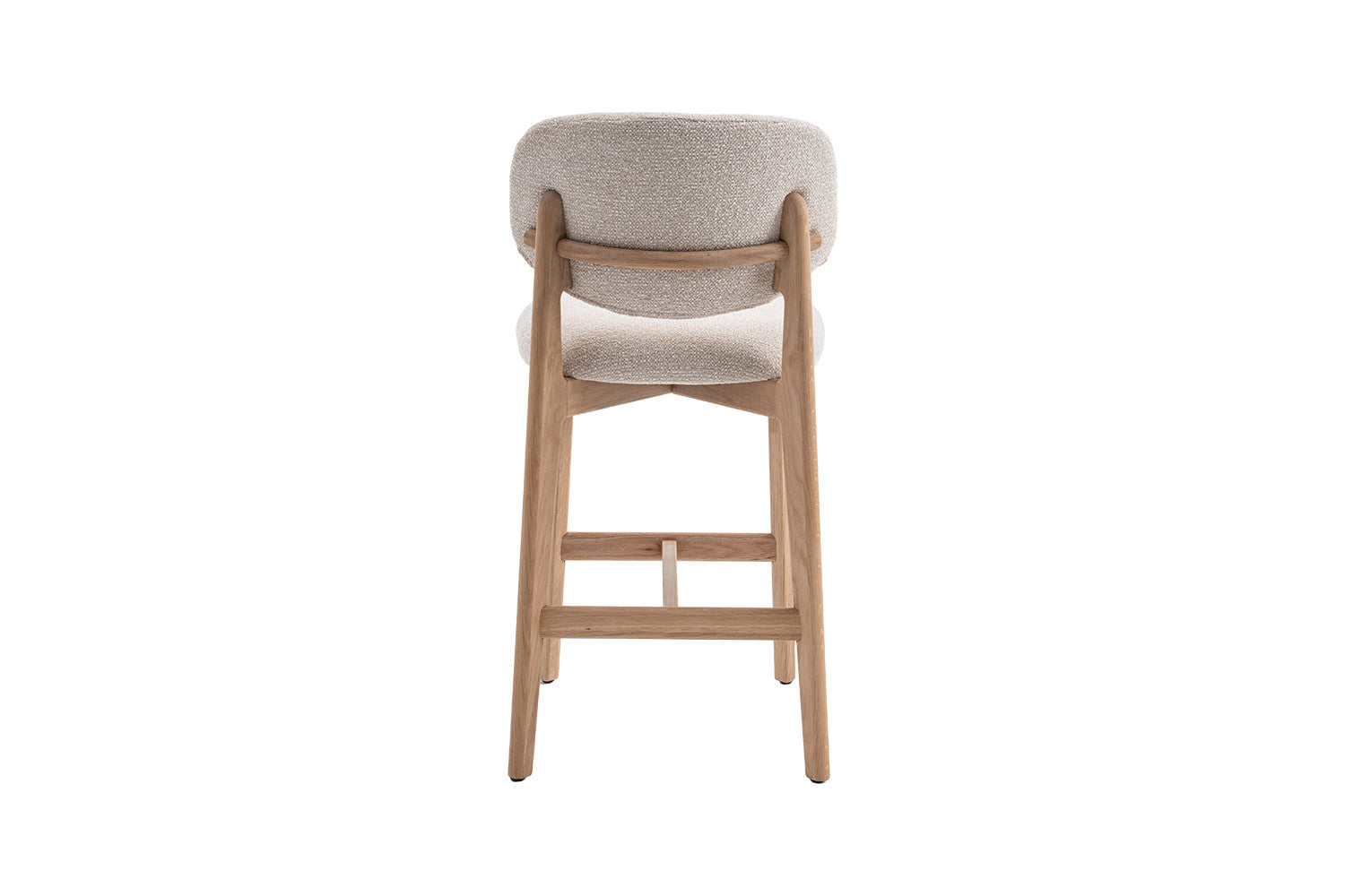 Chaise de bar KAYA Chêne naturel et Beige – chêne massif | TIKAYLA