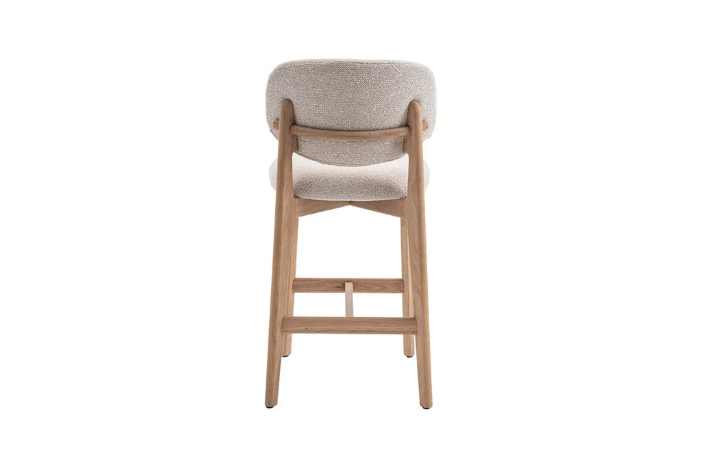 Chaise de bar KAYA Chêne naturel et Beige – chêne massif | TIKAYLA