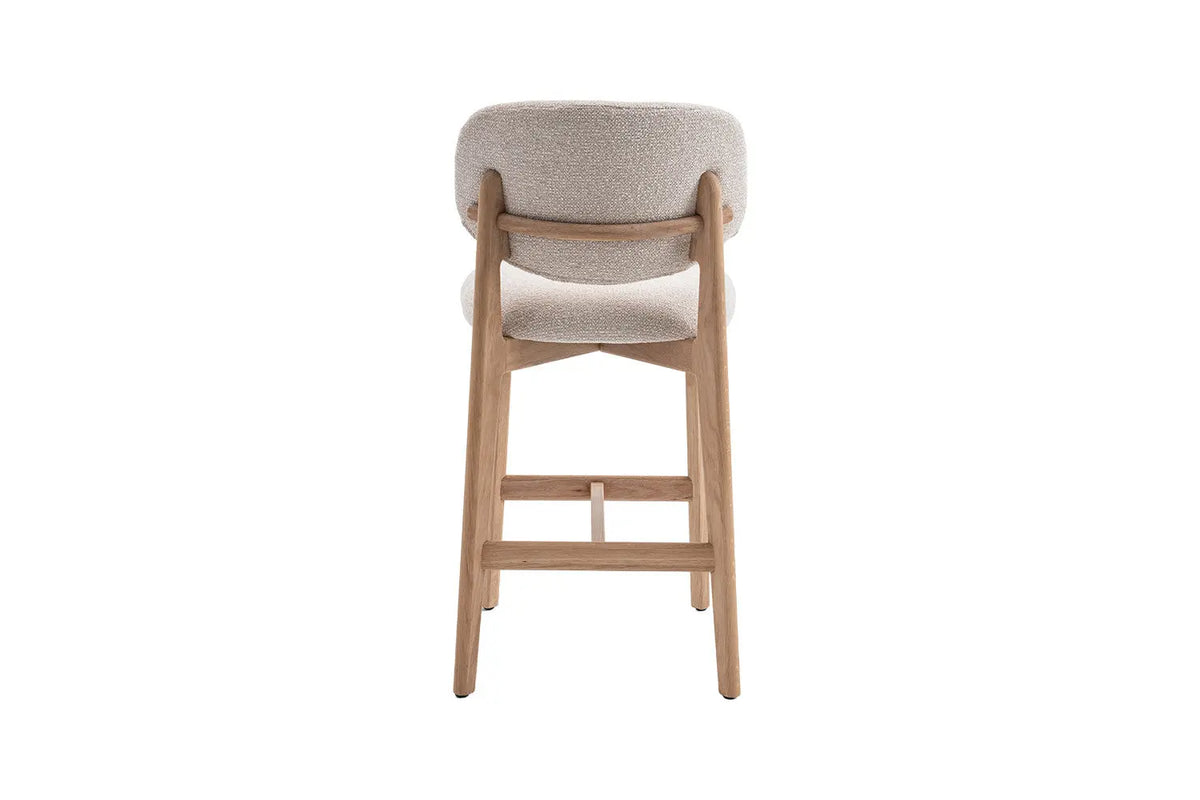Chaise de bar KAYA Chêne naturel et Beige – chêne massif | TIKAYLA