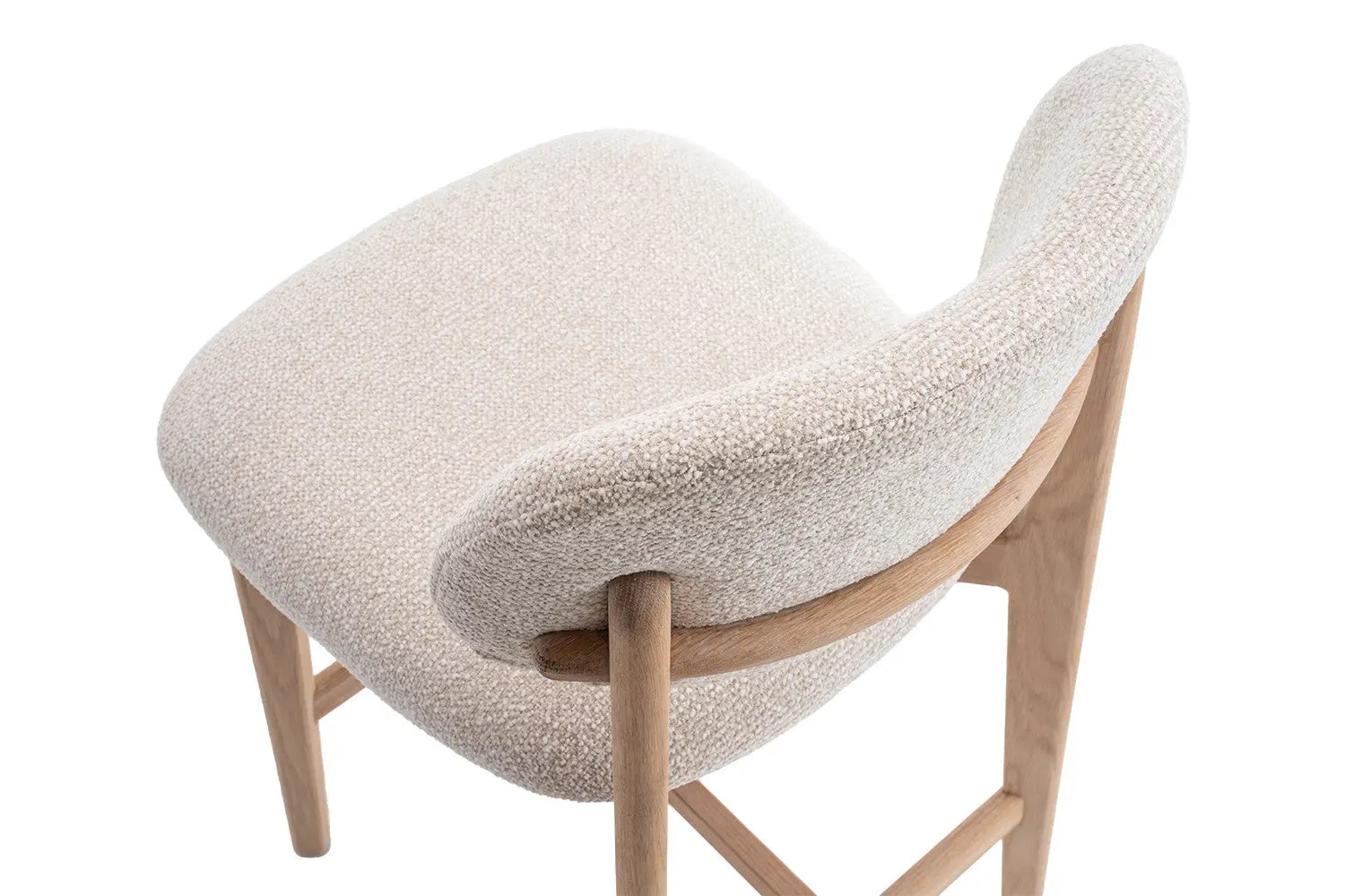 Chaise de bar KAYA Chêne naturel et Beige – chêne massif | TIKAYLA
