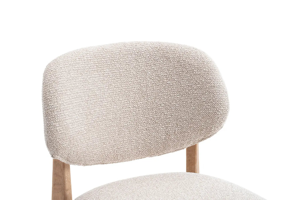 Chaise de bar KAYA Chêne naturel et Beige – chêne massif | TIKAYLA