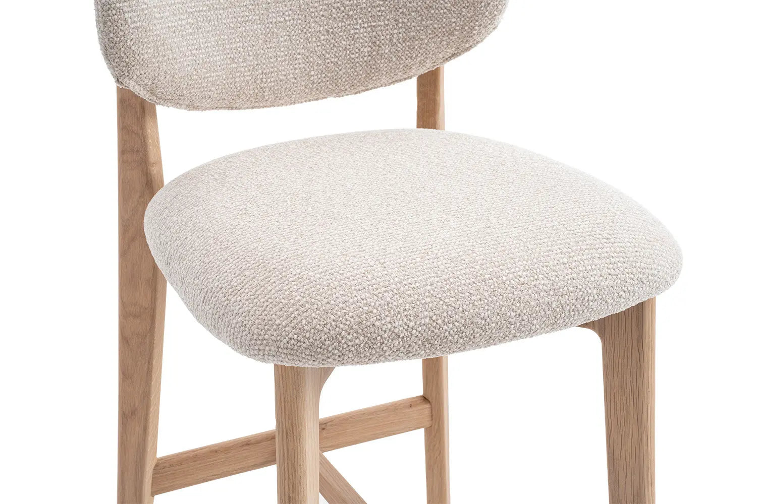 Chaise de bar KAYA Chêne naturel et Beige – chêne massif | TIKAYLA