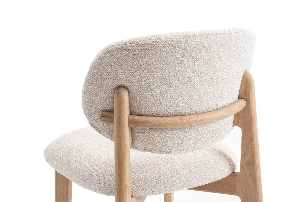 Chaise de bar KAYA Chêne naturel et Beige – chêne massif | TIKAYLA