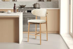 Chaise de bar KAYLA beige frêne naturel – 50 x 56 cm | TIKAYLA