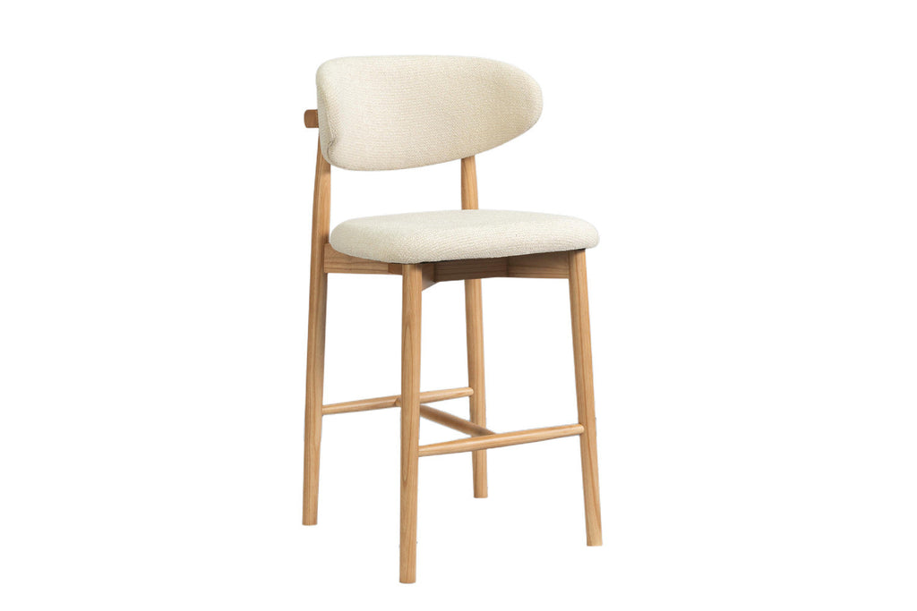 Chaise de bar KAYLA beige frêne naturel – 50 x 56 cm | TIKAYLA