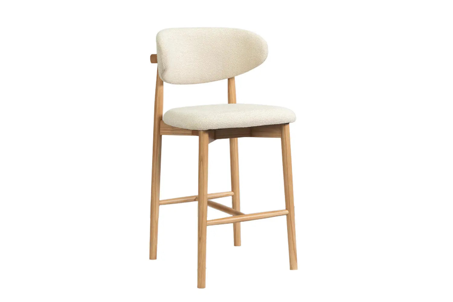 Chaise de bar KAYLA beige frêne naturel – 50 x 56 cm | TIKAYLA