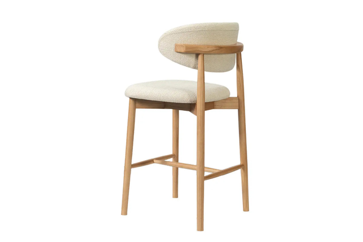 Chaise de bar KAYLA beige frêne naturel – 50 x 56 cm | TIKAYLA