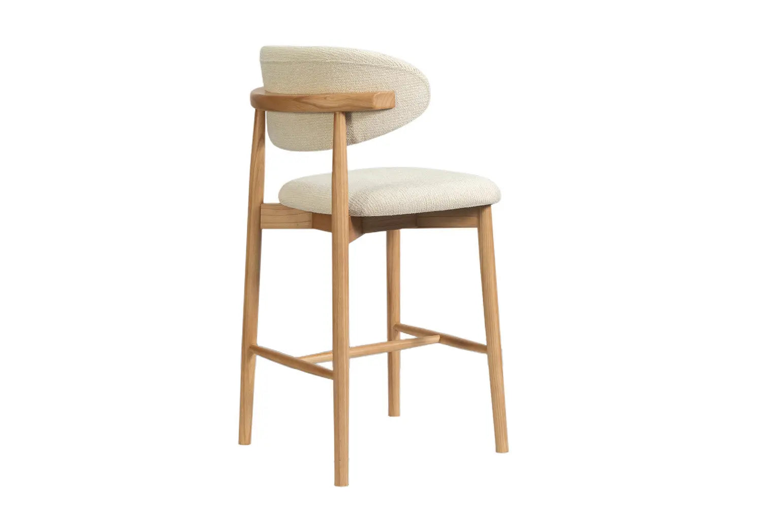 Chaise de bar KAYLA beige frêne naturel – 50 x 56 cm | TIKAYLA