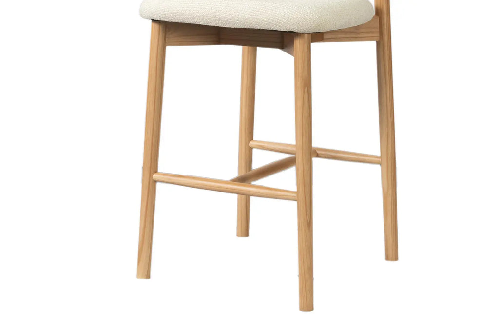 Chaise de bar KAYLA beige frêne naturel – 50 x 56 cm | TIKAYLA