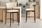 Chaise de bar KAYLA beige frêne et noyer – 50 x 56 cm | TIKAYLA