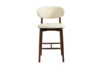Chaise de bar KAYLA beige frêne et noyer – 50 x 56 cm | TIKAYLA