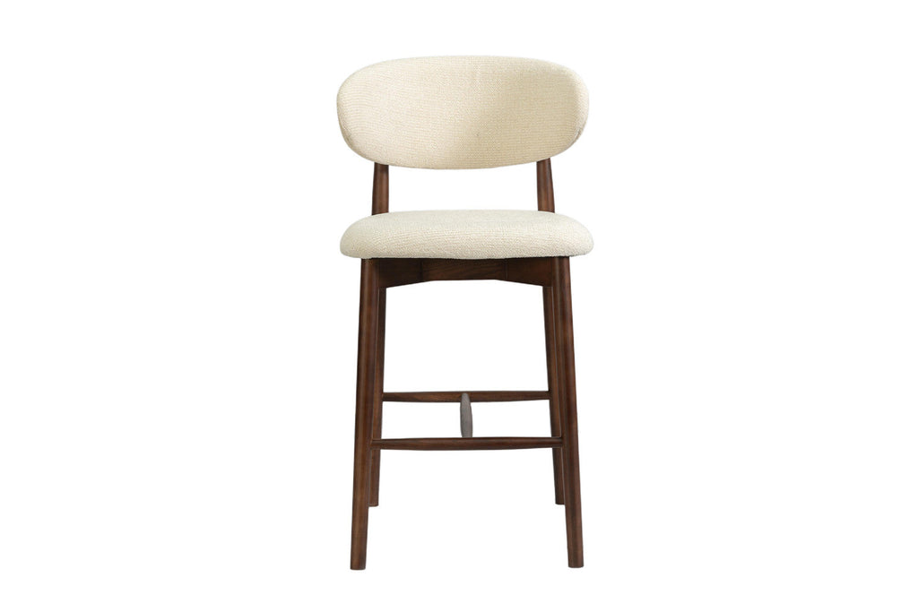Chaise de bar KAYLA beige frêne et noyer – 50 x 56 cm | TIKAYLA