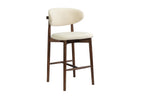 Chaise de bar KAYLA beige frêne et noyer – 50 x 56 cm | TIKAYLA