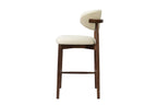 Chaise de bar KAYLA beige frêne et noyer – 50 x 56 cm | TIKAYLA