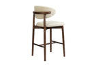 Chaise de bar KAYLA beige frêne et noyer – 50 x 56 cm | TIKAYLA