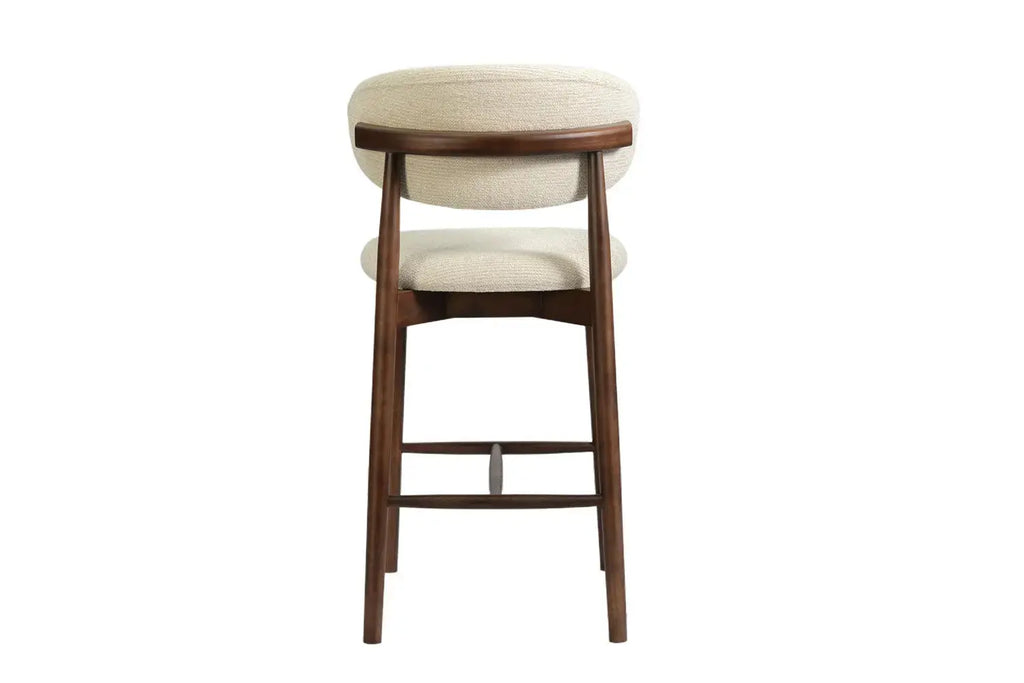 Chaise de bar KAYLA beige frêne et noyer – 50 x 56 cm | TIKAYLA