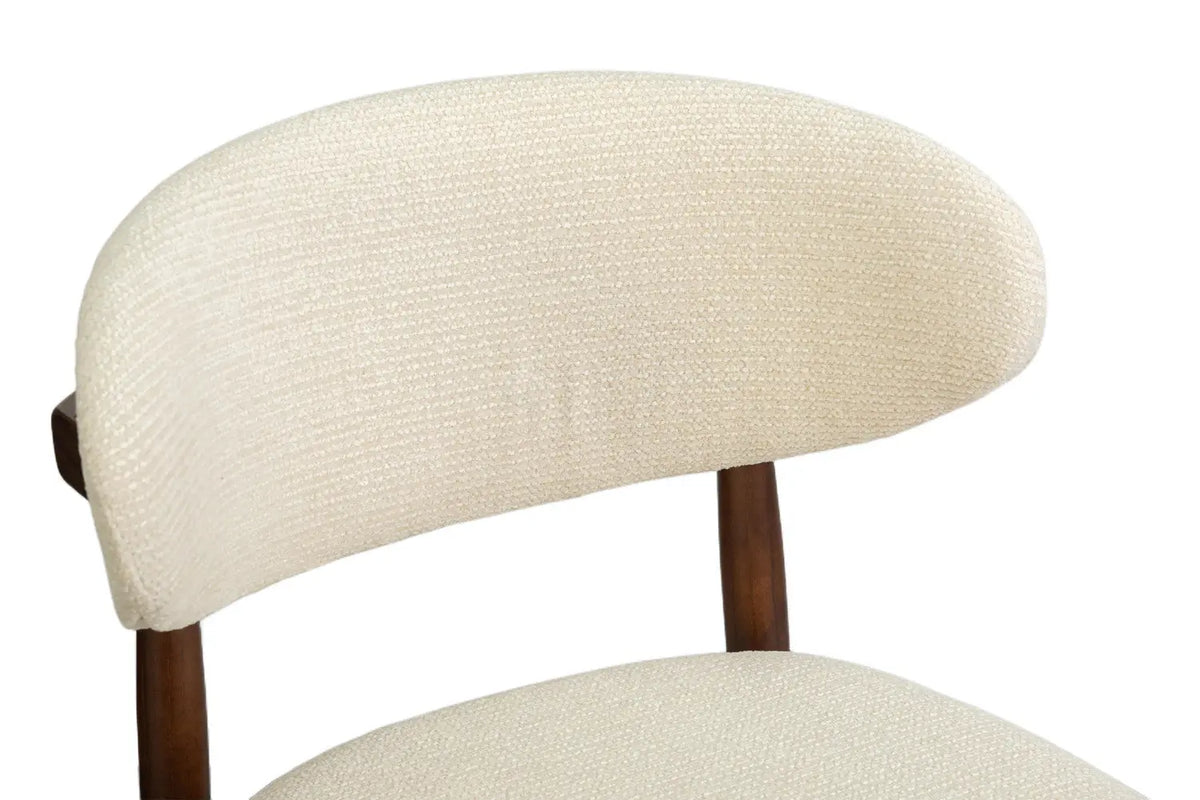 Chaise de bar KAYLA beige frêne et noyer – 50 x 56 cm | TIKAYLA
