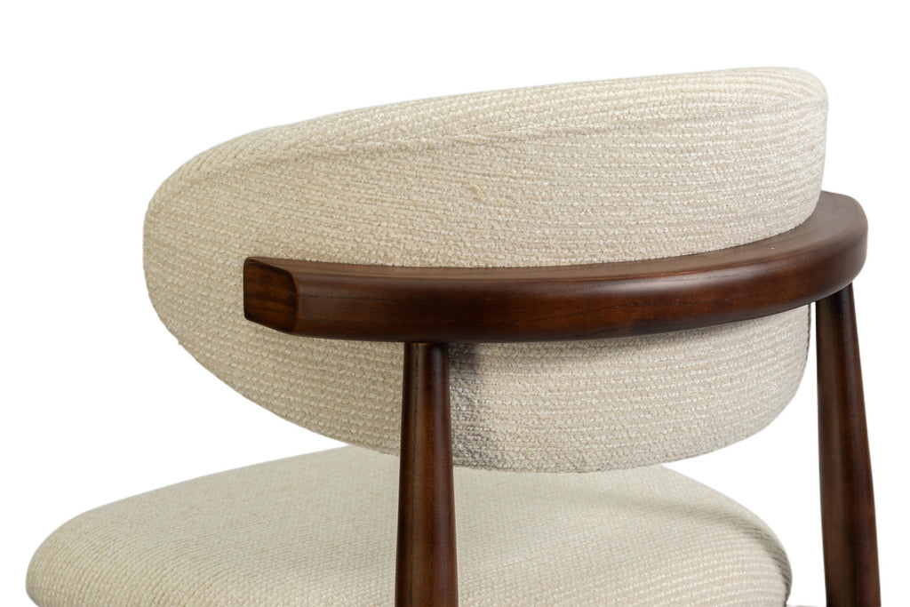 Chaise de bar KAYLA beige frêne et noyer – 50 x 56 cm | TIKAYLA