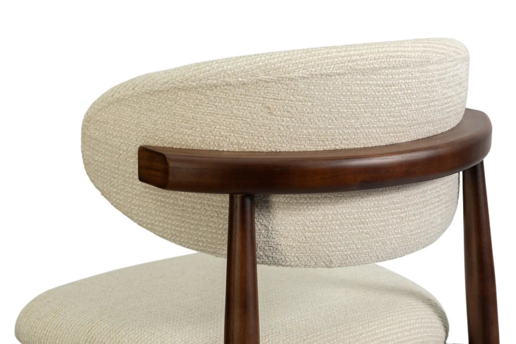 Chaise de bar KAYLA beige frêne et noyer – 50 x 56 cm | TIKAYLA