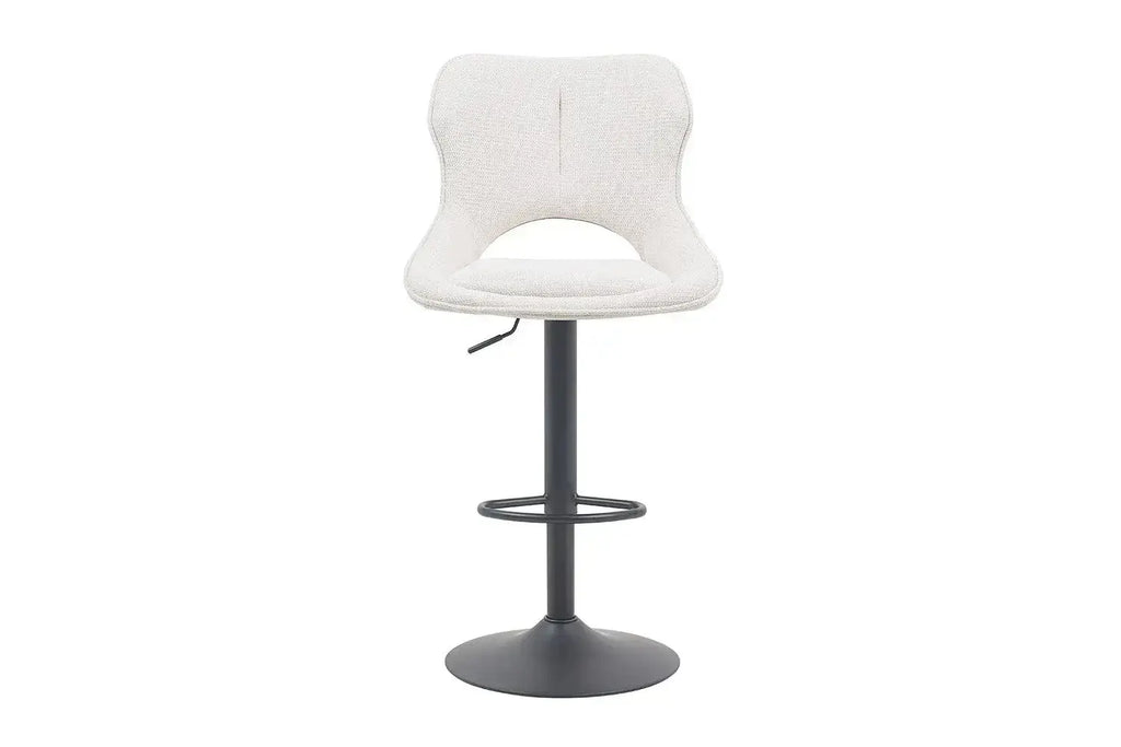 Chaise de bar pivotante MORY en tissu beige – 51 x 53 cm | TIKAYLA
