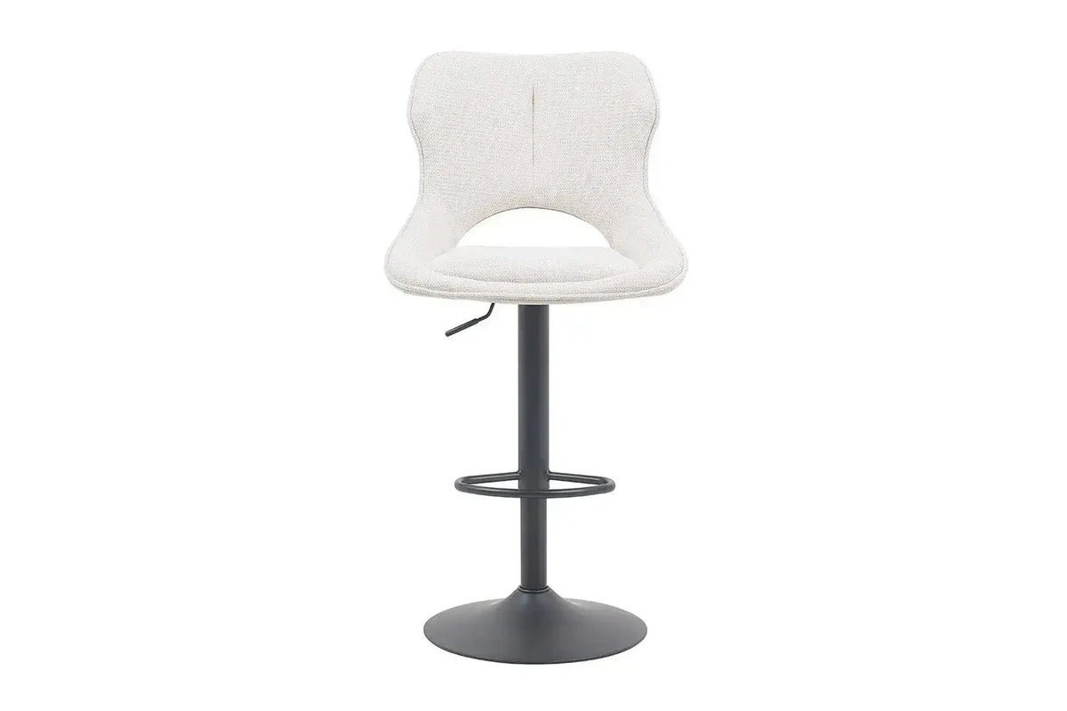 Chaise de bar pivotante MORY en tissu beige – 51 x 53 cm | TIKAYLA