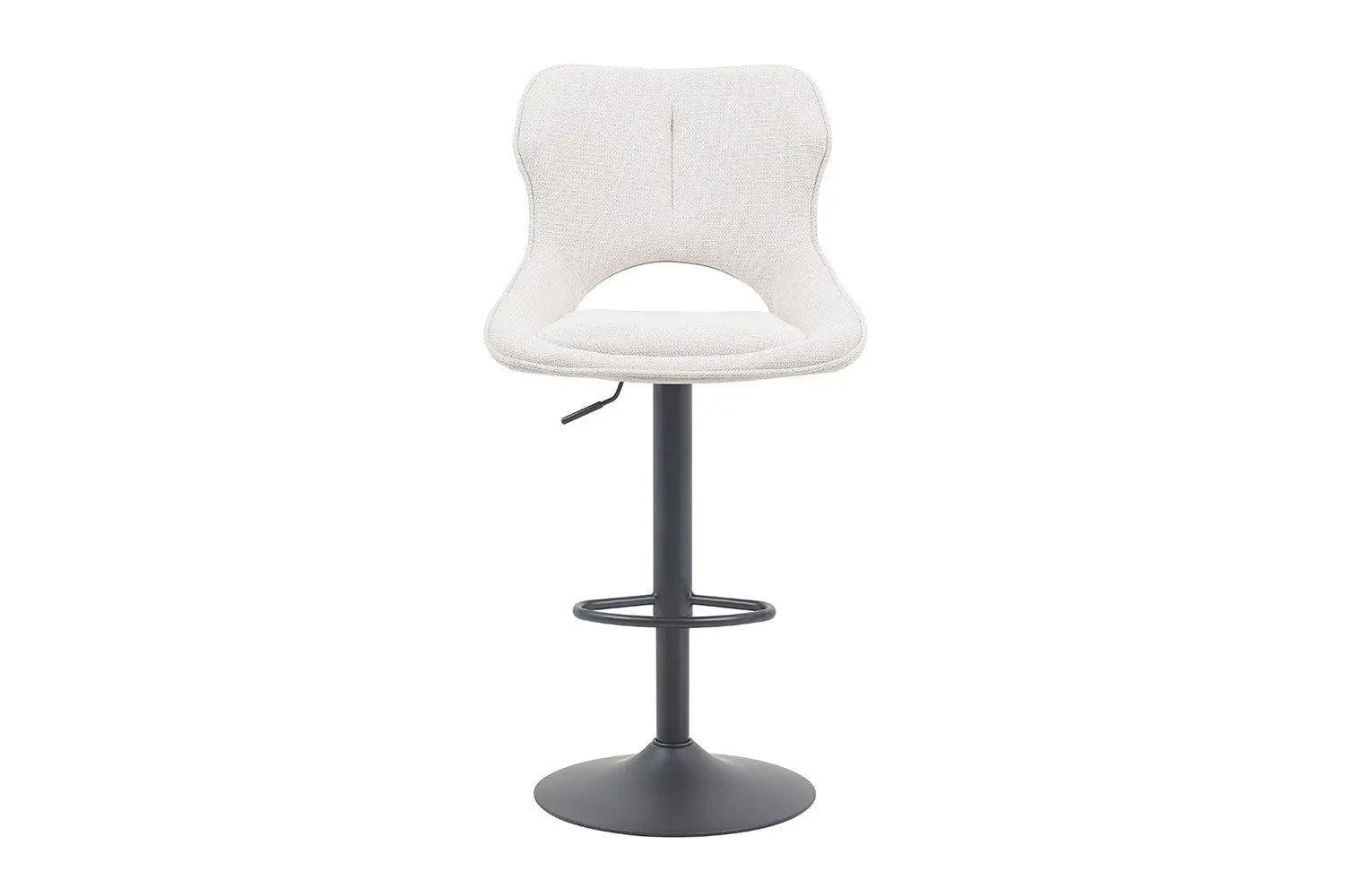 Chaise de bar pivotante MORY en tissu beige – 51 x 53 cm | TIKAYLA