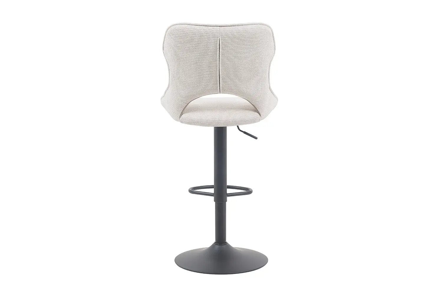 Chaise de bar pivotante MORY en tissu beige – 51 x 53 cm | TIKAYLA