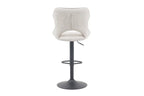 Chaise de bar pivotante MORY en tissu beige – 51 x 53 cm | TIKAYLA