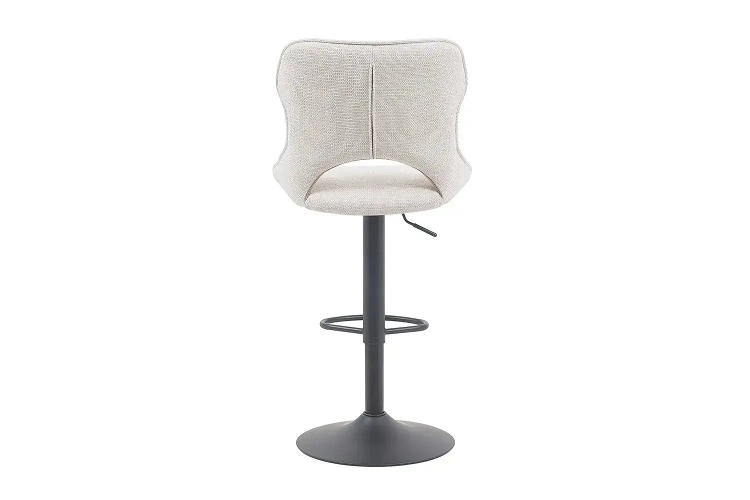Chaise de bar pivotante MORY en tissu beige – 51 x 53 cm | TIKAYLA