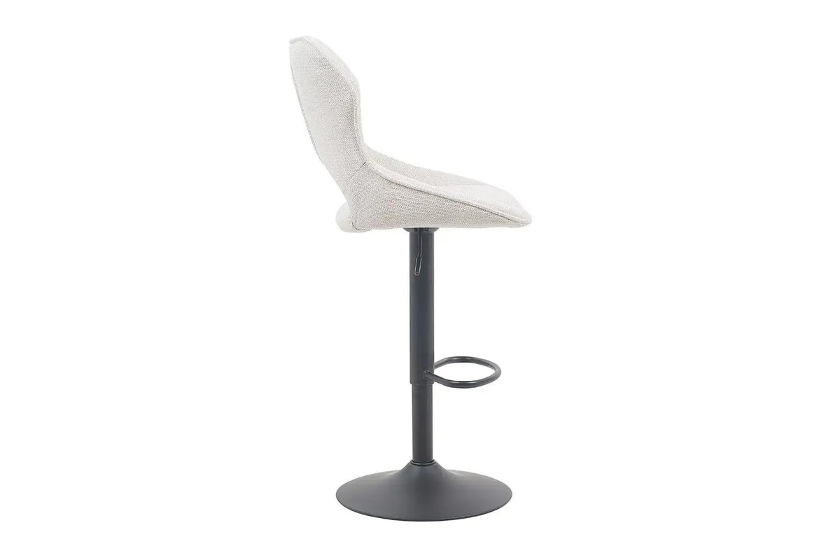 Chaise de bar pivotante MORY en tissu beige – 51 x 53 cm | TIKAYLA
