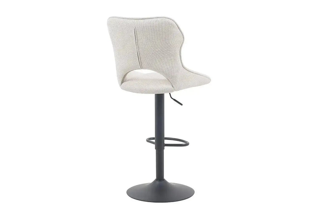 Chaise de bar pivotante MORY en tissu beige – 51 x 53 cm | TIKAYLA