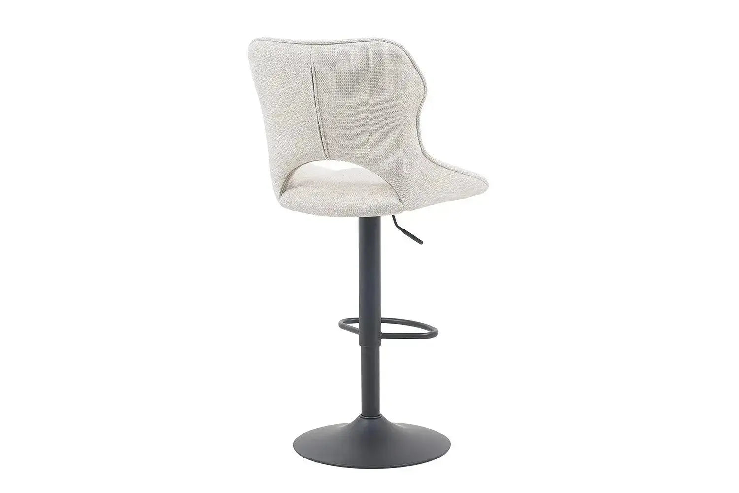 Chaise de bar pivotante MORY en tissu beige – 51 x 53 cm | TIKAYLA