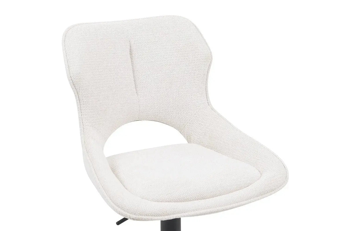 Chaise de bar pivotante MORY en tissu beige – 51 x 53 cm | TIKAYLA