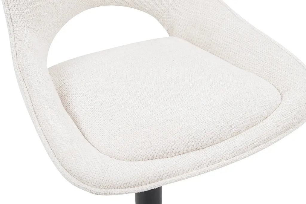 Chaise de bar pivotante MORY en tissu beige – 51 x 53 cm | TIKAYLA