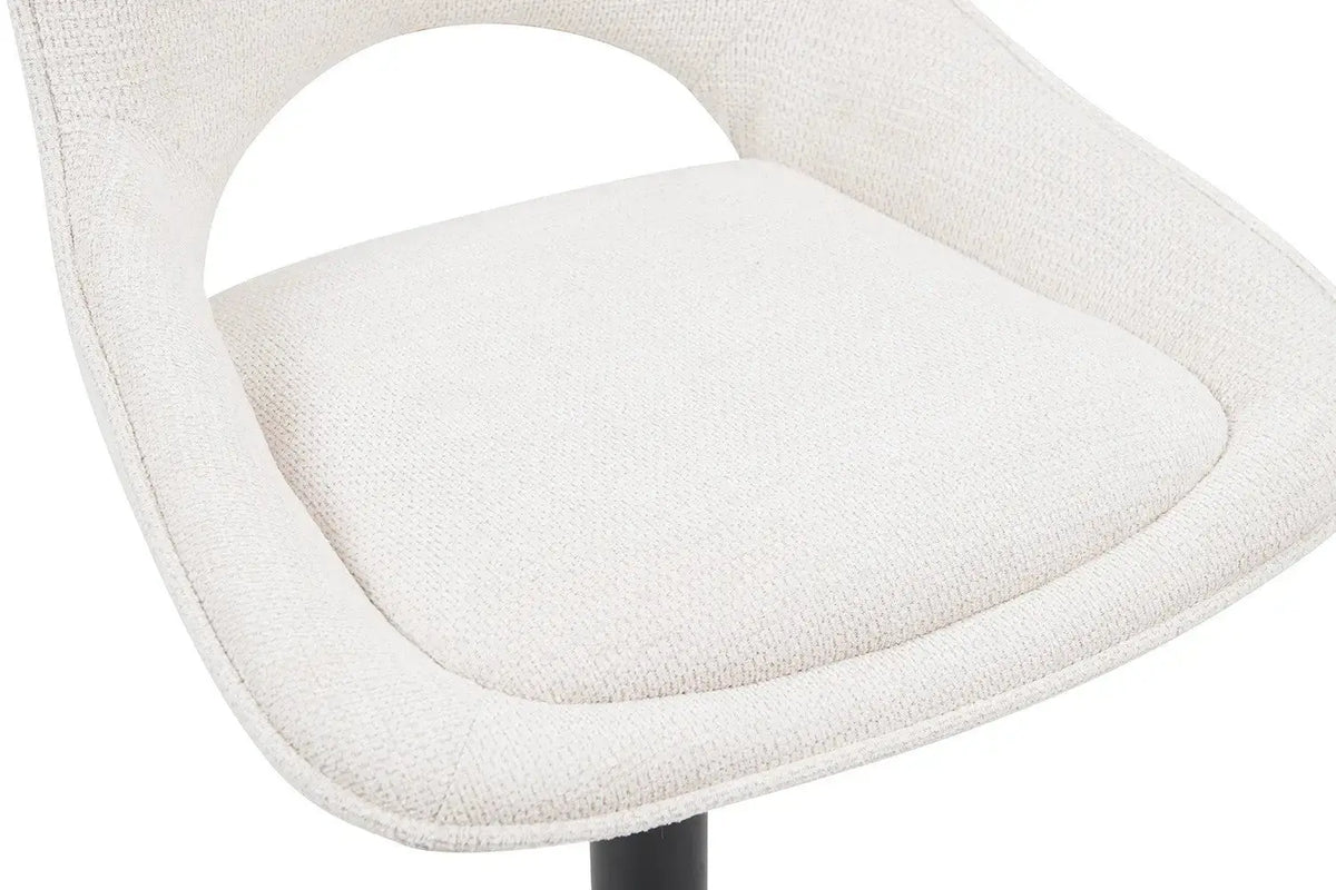 Chaise de bar pivotante MORY en tissu beige – 51 x 53 cm | TIKAYLA