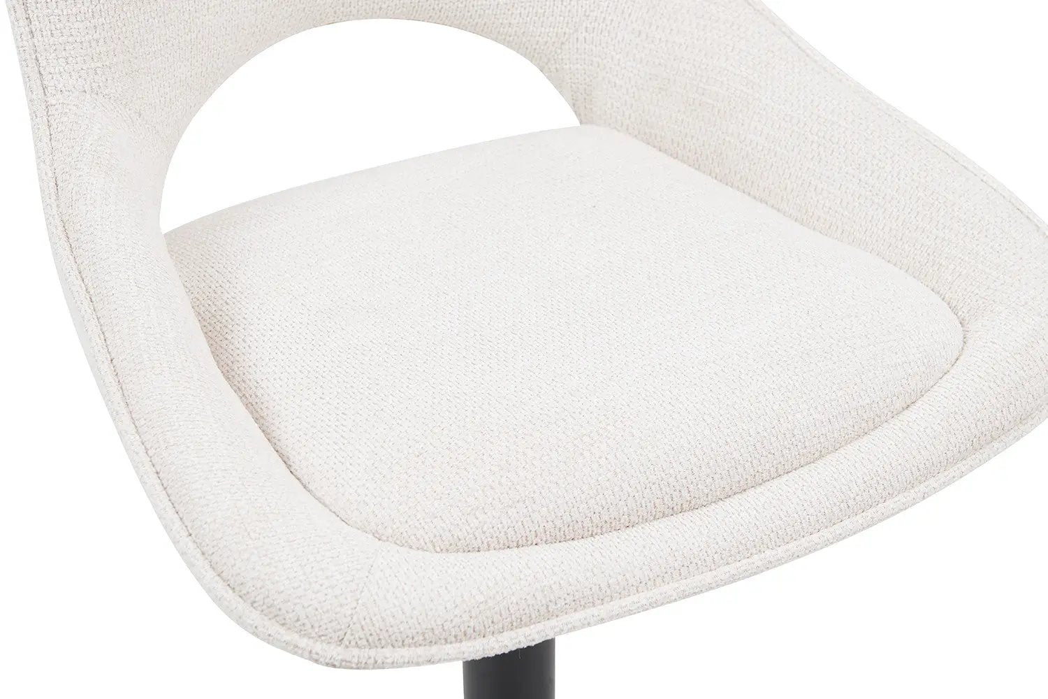 Chaise de bar pivotante MORY en tissu beige – 51 x 53 cm | TIKAYLA