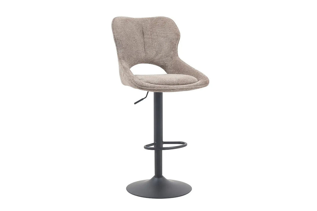 Chaise de bar pivotante MORY en tissu poivre – 51 x 53 cm | TIKAYLA