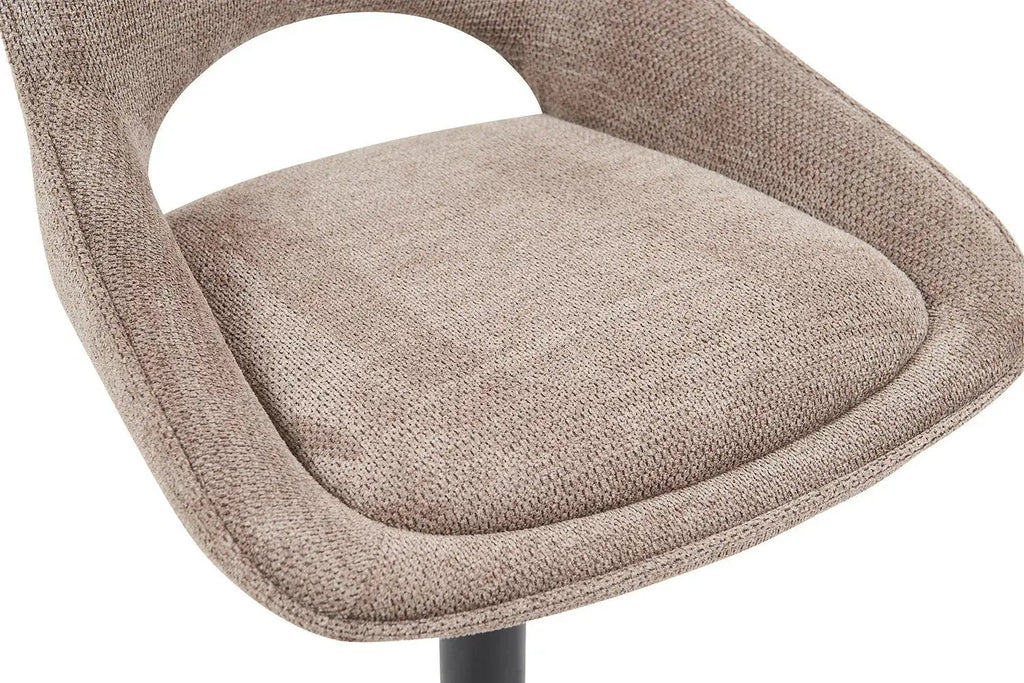 Chaise de bar pivotante MORY en tissu poivre – 51 x 53 cm | TIKAYLA