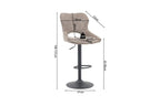 Chaise de bar pivotante MORY en tissu poivre – 51 x 53 cm | TIKAYLA
