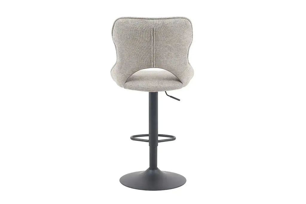 Chaise de bar pivotante MORY en tissu gris clair – 51 x 53 cm | TIKAYLA
