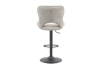 Chaise de bar pivotante MORY en tissu gris clair – 51 x 53 cm | TIKAYLA