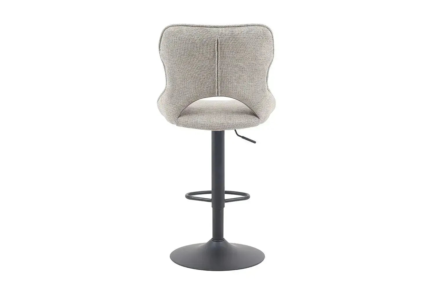 Chaise de bar pivotante MORY en tissu gris clair – 51 x 53 cm | TIKAYLA