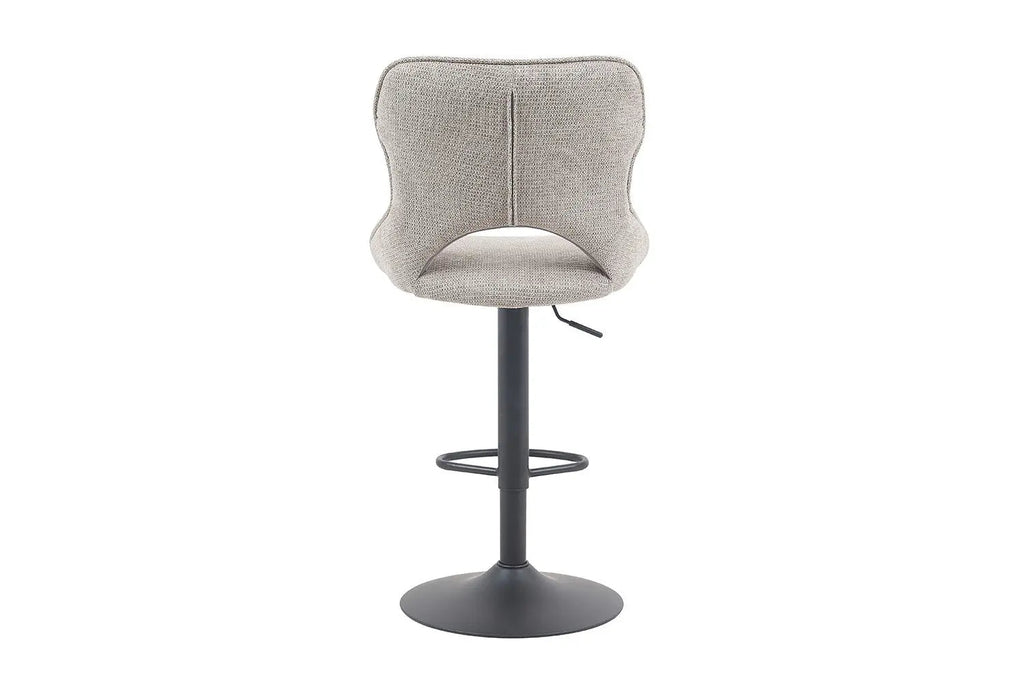 Chaise de bar pivotante MORY en tissu gris clair – 51 x 53 cm | TIKAYLA