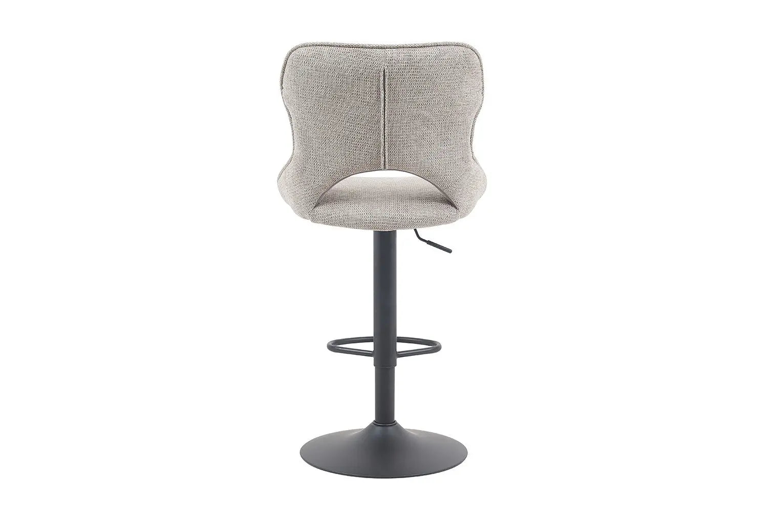 Chaise de bar pivotante MORY en tissu gris clair – 51 x 53 cm | TIKAYLA