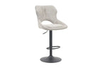 Chaise de bar pivotante MORY en tissu gris clair – 51 x 53 cm | TIKAYLA